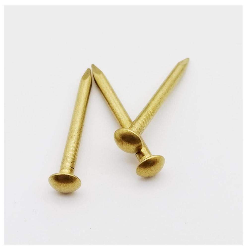 Clavos de ferretería, clavos de acero para ladrill Clavos de cobre puro con cabeza redonda, 10/100 unidades, 1,2/1,5/2/2,8 mm, miniclavos pequeños, longitud: 8-50, 50, 2 x 20(10pcs 2.8x40mm)