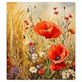 Mexpekil Geschirrspüler-Magnetabdeckung für Türfront, Vintage-Mohnblumen-Gemälde, wiederverwendbar, dekorative Platte für Geschirrspüler, Kühlschrank, 53,3 x 66 cm