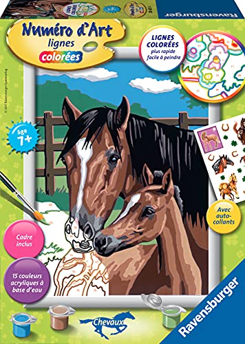Ravensburger – Numéro d’Art moyen format – Tendresse – Loisir – Kit de peinture – Avec autocollants – Activité détente et créative – Dès 7 ans – 28603 – Version française
