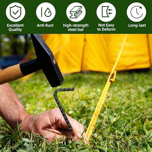 Estacas para tienda de campaña de barra de refuerzo de 10 pulgadas, paquete de 10 unidades para camping, jardín y toldos miniatura 4