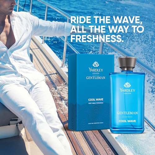 Image of Yardley London Cool Wave | Eau De Parfum | Long Lasting International Perfume for Man | Mint Aqua Patchouli Fragrance | Upto 15% dosage | 100ml EDP| Ideal Gift for Man