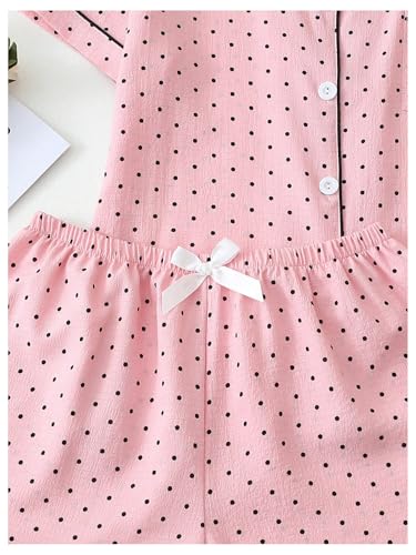 Image of Verdusa Pajamas For Women Set 2 Piece Summer Pajama Sets Cute Pjs Lounge Matching Button Shirt with Shorts