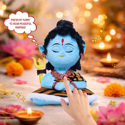 Image of Panda's Box Mantra Chanting Baby Shiva Soft Toys for Kids | Musical Stuffed Plush Toy for Girls & Boys | Non-Toxic, Safe | Best Birthday Gift for Newborn, Infants & Toddlers | Teddy Bear |Small 23 CM