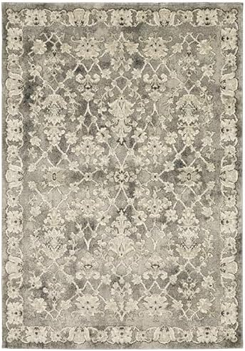 Oriental Weavers Florence Area Rug - 1002E - 5'3" x 7'6" - in Grey/Beige - Vintage Inspired, Stain Resistant, Family and Pet Friendly, Bedroom, Office Rug