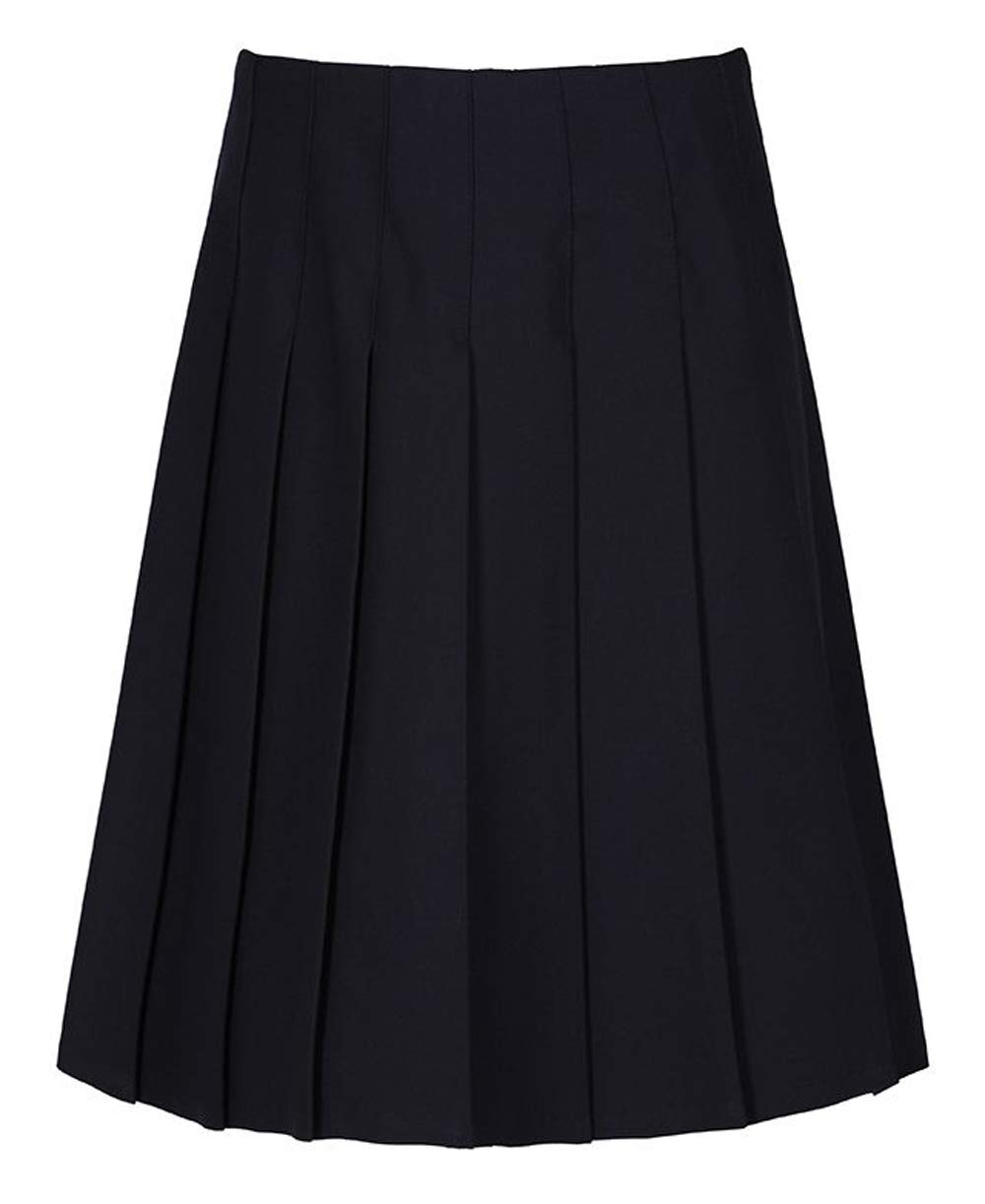 School Uniform 365 Trutex Girls Senior Stitch Down Pleat Skirt, Navy, W32-L18