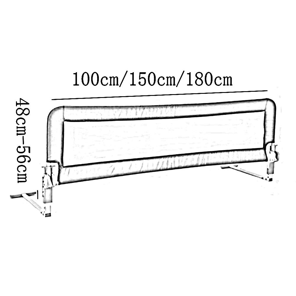 Barandilla de Cama con Parachoques, barandilla de Cama abatible 180 Grados, Safety 1St para Camas Individuales, Camas tamaño King, Camas tamaño Queen, 1 Paquete, Azul, 100 cm x 56 cm