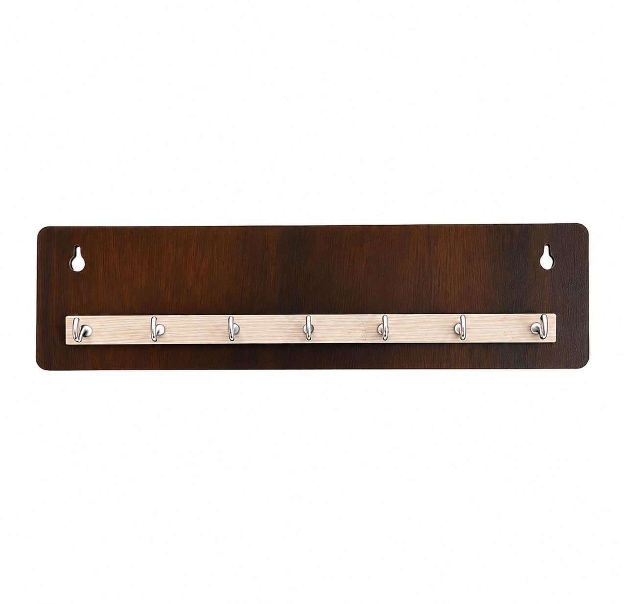WOXOUR Wooden 7 Hook Key Holder for Wall with Stainless Steel Hooks | Wall Mounted Key Organizer-image-21