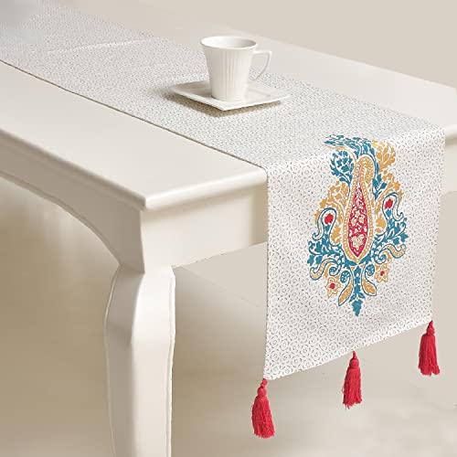 Image of Blanc 9 Rounak 100% Home & Kitchen Pure Cotton Multicoloured 4 /6 Seater Table Runner|(33x182) cm