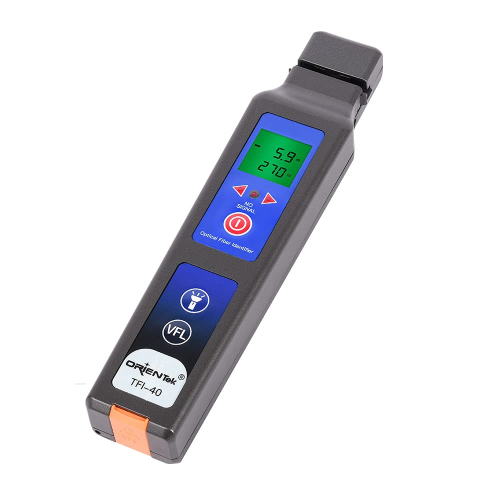 ORIENTEK TFI-40 Optical Fiber Identifier All-in-one Chuck Live with 10mw VFL 800nm-1700nm Fiber Detector Traffic Identifier OFI