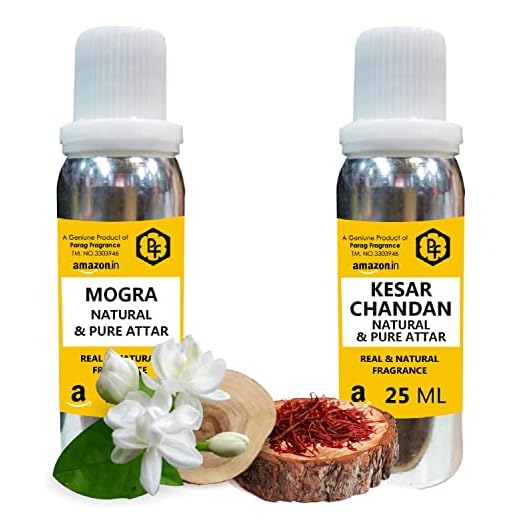 Parag Fragrances Swarna Champa & Kesar Chandan Attar Each 25ml Total 50ml Attar (Limited Time Offer) |Alcohol Free Attar|Best Attar For Man & Religious Attar