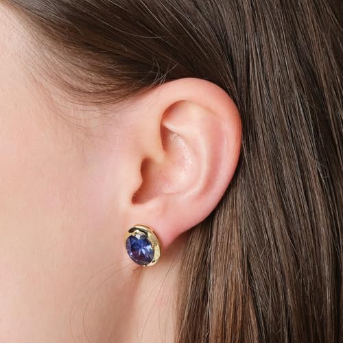 Boucles d'oreilles trendor le cadeau idéal avec puces zircone bleues - 3