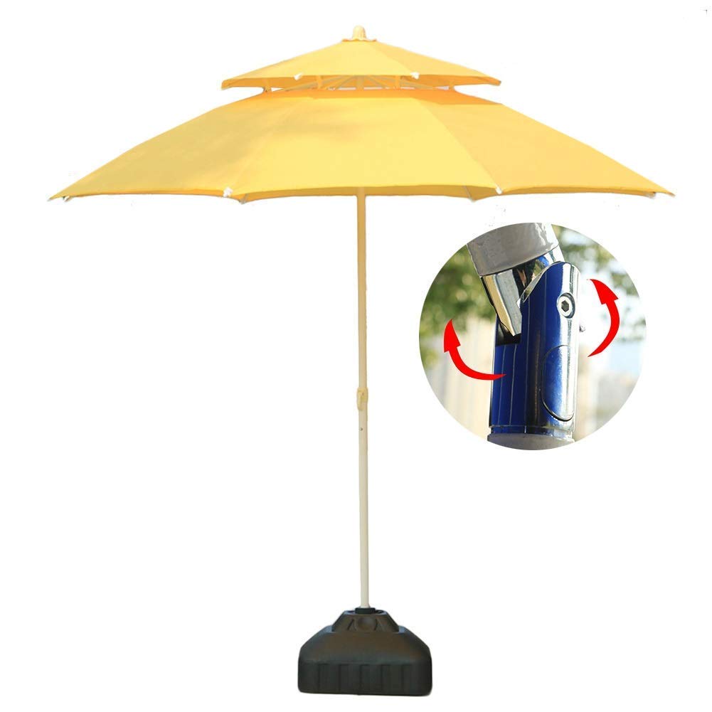 Parasol ogrodowy, Parasol ogrodowy ze stali poliestrowej | Parasol uchylny o długości 230 cm z przyciskiem: do użytku na kempingu na plaży na świeżym powietrzu