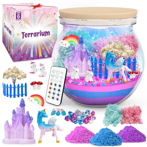 Einhorn Geschenke für Mädchen: Einhorn Terrarium Set für Kinder DIY...
