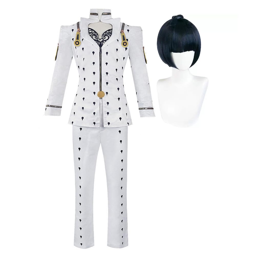 Zhongkaihua JJBA Jotaro Cosplay Anime Jotaro Uniform Black Suit Wig Role Play Outfits Set Role Play Halloween Carnival Party for Fans