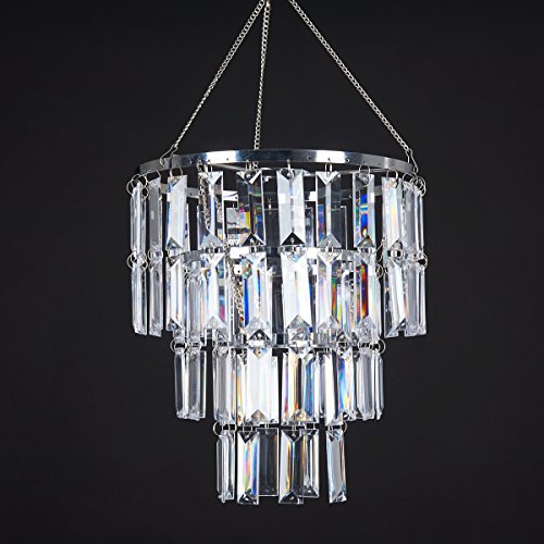 Modern Chandelier Faux Crystal Fixture Pendant Ceiling Lamp Shade,W10.25" X H11.5" (Without Light Cord Kit, Crystal) #TOP3
