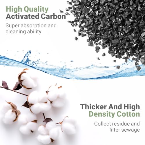 Image of GOZILLA 6 Pack Auqarium Filter Cartridges, 3-Layer Auqarium Filters Replacement Plates, Turtle Tank Filter Sponges with Activated Carbon, Suitable for 5W 105GPH Low-Water Filters.