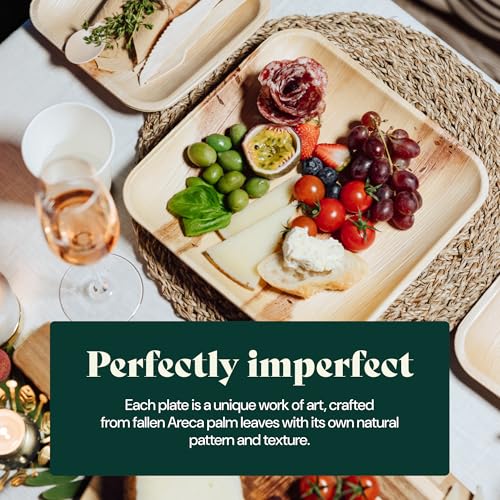 Palm Leaf Round Plates (50 Count, 8) for a Chic Event