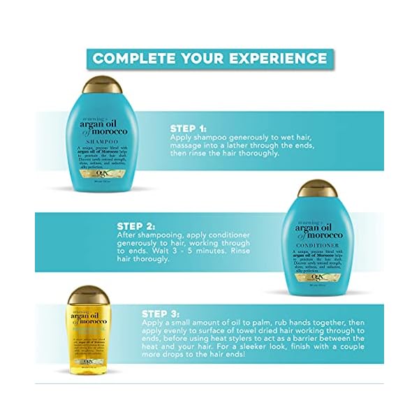 OGX-Renewing-Argan-Oil-of-Morocco-Hydrating-Hair-Conditioner-Cold-Pressed-Argan-Oil-to-Help-Moisturize-Soften-Strengthen-Hair-Paraben-Free-with-Sulfate-Free-Surfactants-13-Fl-Oz OGX, Hair Conditioner, Argan oil, 13 Fl Oz