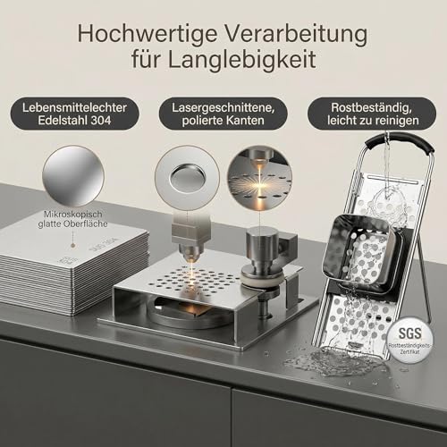 Foto von Spätzlehobel Edelstahl, Spätzlepresse mit Teigschlitten, Spätzlesieb, Spätzlereibe Ist Spülmaschinenfest, Spätzle Set, Spätzlepresse Spätzlesieb, für Selbstgemachte Spätzle und Knöpfle
