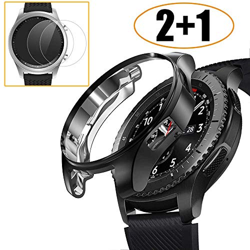 [2+1 Pack] Compatible Samsung Galaxy Watch 46mm/ Gear S3 Case Cover with Screen