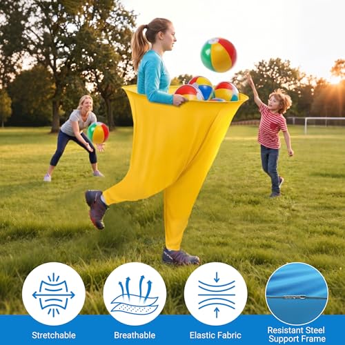 Image of Granny Pants Yard Game, Granny Pants Outdoor Game with Oversized Pants, Bouncy Balls, Pumps & Storage Bag, Backyard Games for Adults, Family Reunion, Carnival Field Day Events Toss Games