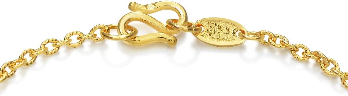 CHOW SANG SANG 999.9 24K Gold Chinese Gifting Collection Price-by-Weight 3.74g Gold Plain Chain Bracelet for Women 31745B | 6.6", (17 CM)