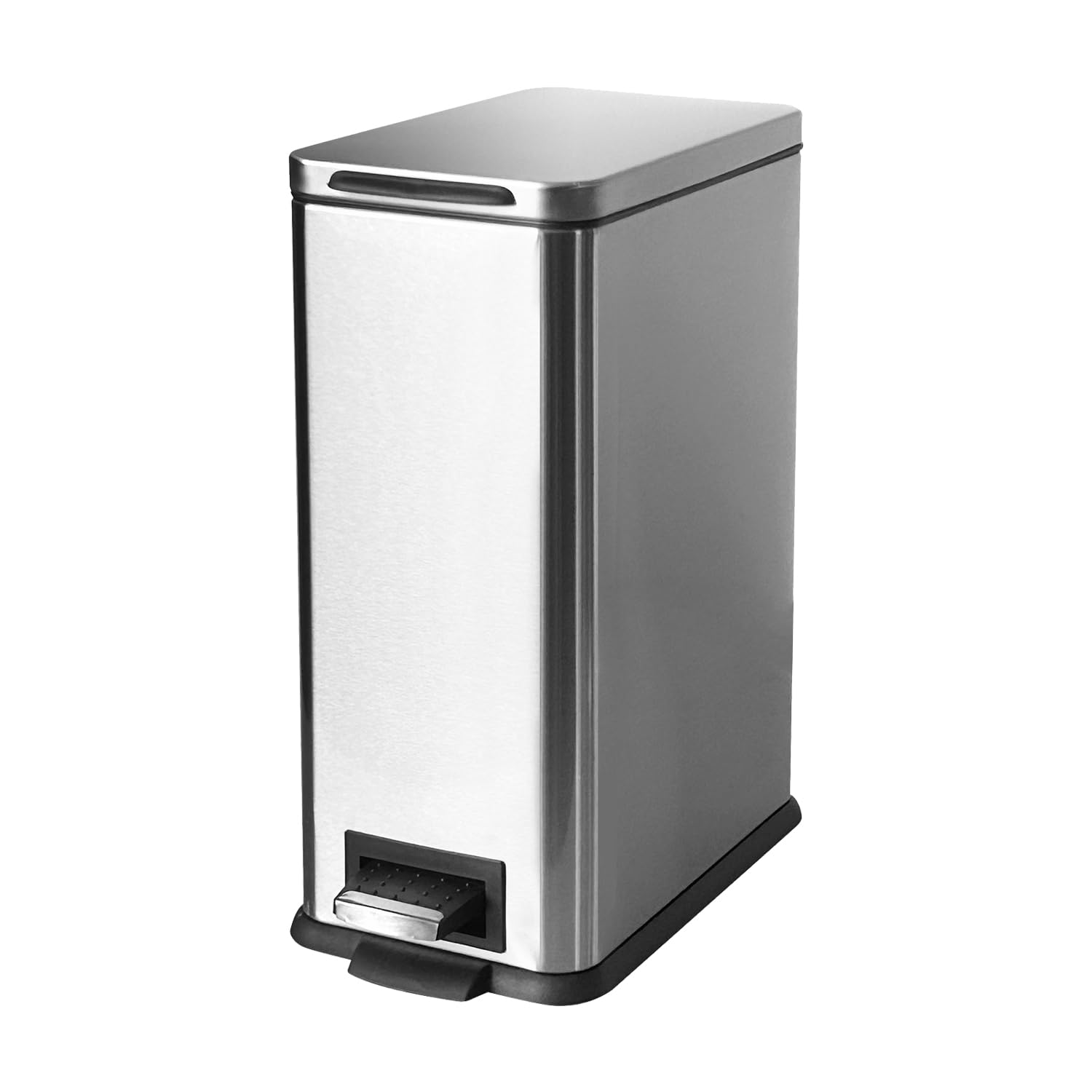 JM ·YIPENG Kitchen Bin, 17L Pedal Bin, Soft Close Lid,&Stays Open, Slim bins with Inner Bucket, Stainless Steel Bins for Kitchen,Bathroom, Bedroom, Living room or Office,Silver