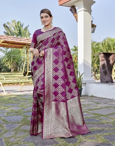 Image of Yashika Women's Pure Kanjivaram Silk Saree Soft Banarasi Style Wedding With Blouse Piece | Saree For Women | New Sari