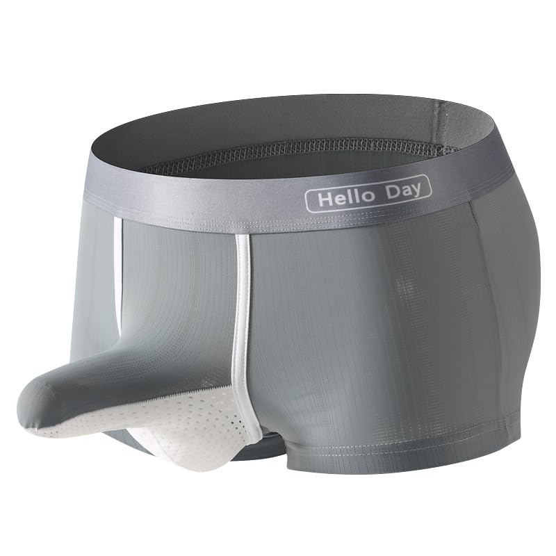 Mens Elephant Trunk Underwear Sexy Ice Silk Boxer Briefs Ball Pouch Underwear