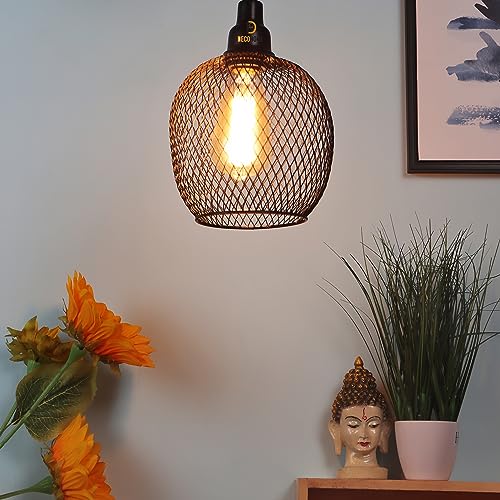 Image of DECOHOME Modern Hanging Ceiling Lamp Lights for Home & Decor | Premium Finish Pendant Light for Living Room, Bedroom & Dining Area | Stylish Indoor Lighting | Chandelier Lights (Sphere-Black)
