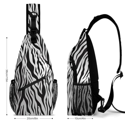 Pink Tiger Skin Pattern Large Capacity Sling Bag Cross Chest Bag Travel Hiking Crossbody Bag Daypack for Women Men2