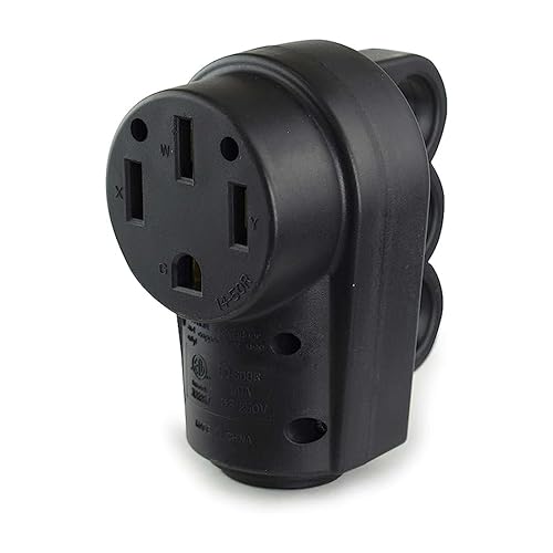 JORDINO NEMA 14-50R - Enchufe de repuesto para autocaravana, estándar americano NEMA 14-50R, 50 amperios, 50 amperios, enchufe de montaje de