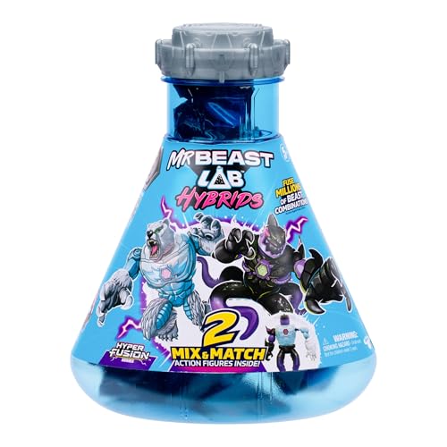 Image of MrBeast Lab Hybrids Multi Pack, Reveal Different Hybrid Parts To Create 2 Mix & Match Action Figures, Plus Parts Of The Golden Panther Dragon, Fuse Millions Of Beast Combinations - Shark VS Polar Bear