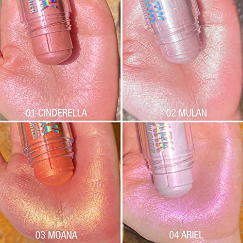 Tintark Chubby Cream Highlighter Stick For Face, Glitter Eyeshadow Makeup, Highlight Stick, Face Highlighters & Luminizers, Light Pink Peach Shimmer #TOP4