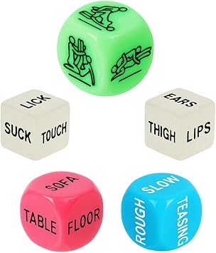 Romantic Naughty Dice Set for Adults Couple Funny Dice Couples Game for Anniversary Valentines Day Wedding Gift,Couple Game Choices Green