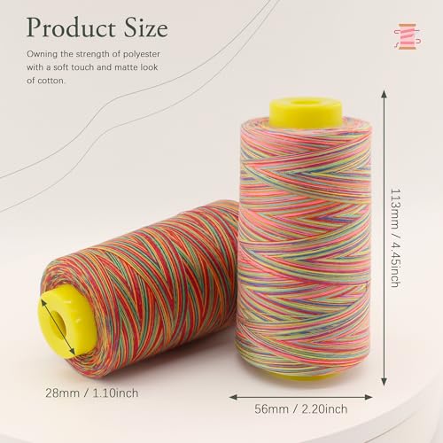 Hilos de Costura de Poliéster Multicolor, 6 Conos 3000yd miniatura 2
