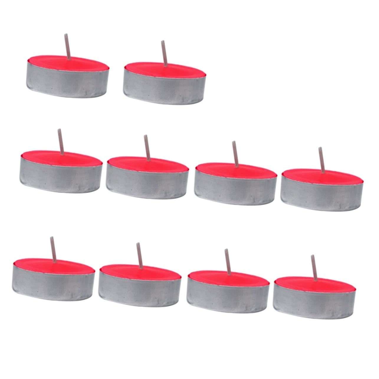 ABOOFAN Led Tea Light Candles 10pcs Plastic Candles Non-Glare No Flicker Energy-efficient for Parties Wedding Decor 1-1.5h