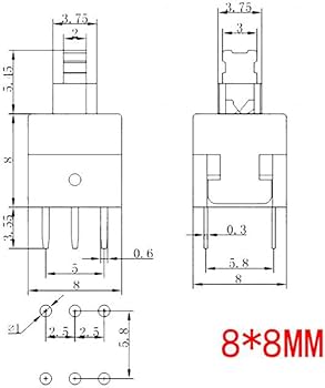 Amazon.co.jp: Youmile 150個セルフロックDPDT 6ピン Mircoスクエア