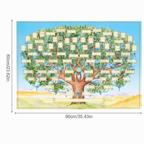 HOMRAA généalogie - Affiche d'arbre généalogique Vierge à remplir - 23x35in Ancestry Family Tree Chart Family 6 Generation Picture Wall Decor Cadeau pour Membre la – vue 6