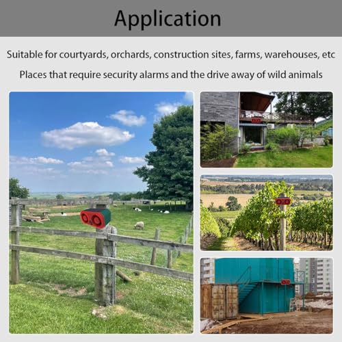 Solar Außen Bewegung ssensor Sirene - personalisierte Aufnahmesirene und Blitzlicht, 130 dB x 2 Lautsprecher, eingebaute 13 Soundmodi Hundegebell und Schüsse , geeignet für Hof, Bauernhof,