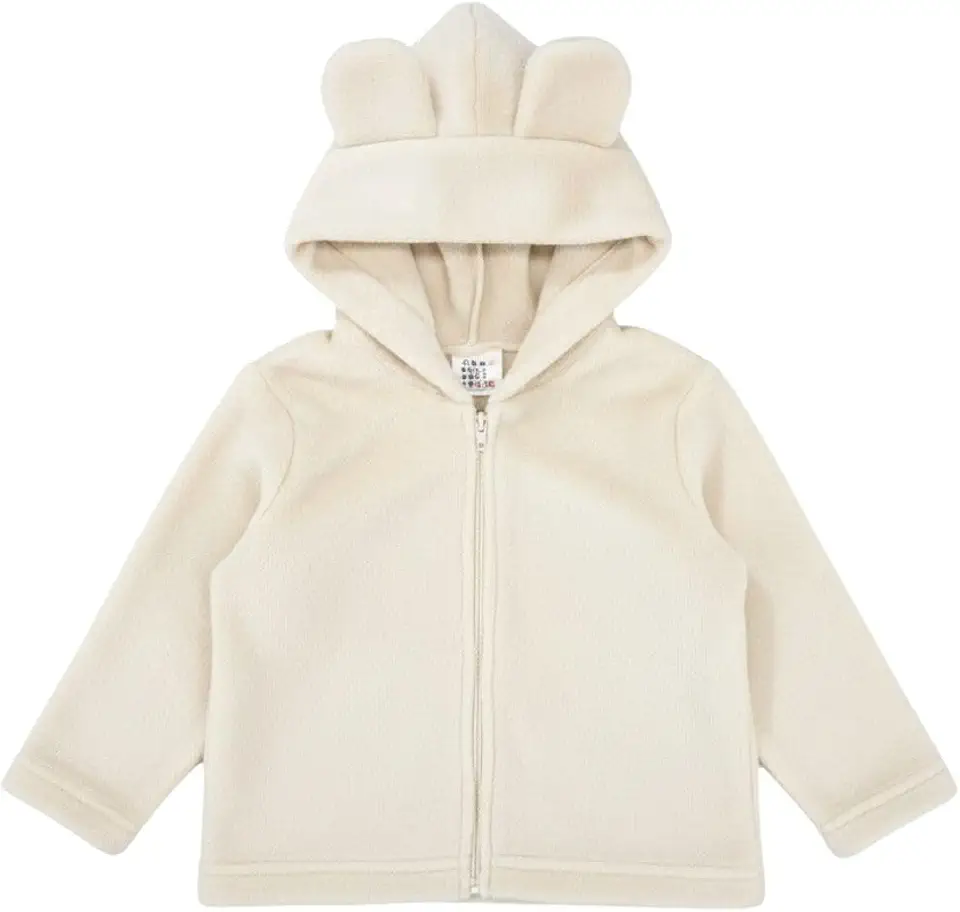 Jaqueta Fleece Casaco Infantil Peluciado Quentinho Inverno Bebê com Orelinhas Ursinho