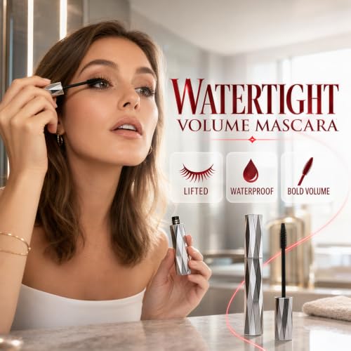 Image of Metal Wand Diamond Mascara, Waterproof Long Lasting Lash Makeup for Voluminous Eyelashes, 1