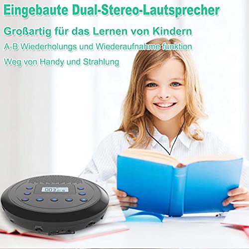 CD Player Tragbar, MONODEAL Wiederaufladbarer CD-Player mit Eingebauten Lautsprechern, Discman CD Player für Kinder/Auto… - Image 4