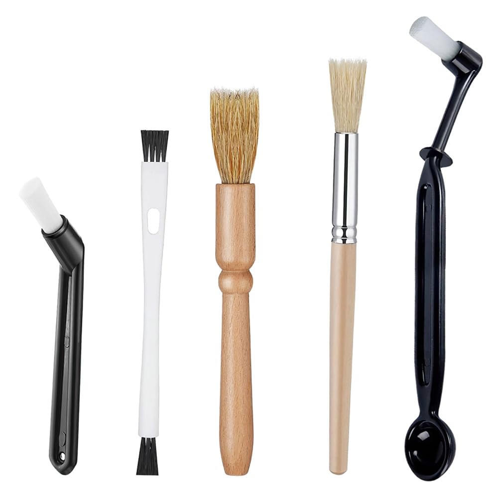 DONGKER Coffee Cleaning Brush Set,5 PCS Espresso Coffee Brush for Coffee Pot Espresso Makers Coffee Grinders Milk Frothers