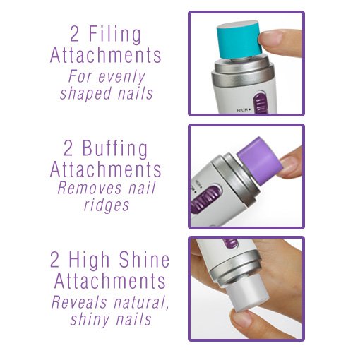 Finishing Touch Naked Nails Electronic Nail Care System, File/Buff and Shine Effortlessly