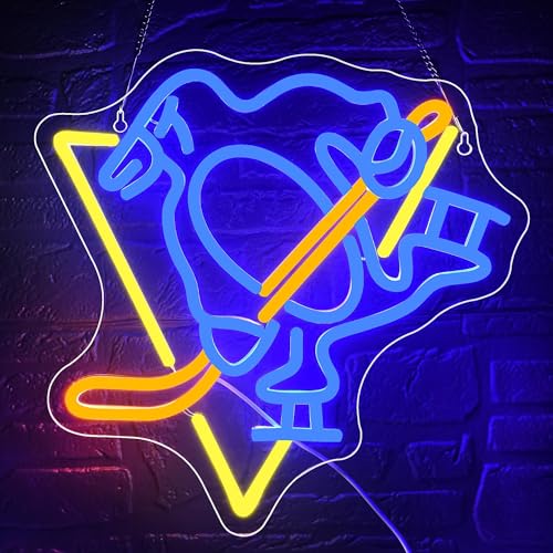 Image of Ice Hockey Neon Sign,Hockey Team Logo Light,Ice Hockey Neon Light Sign,Sports Decor,Hockey Light,Hockey Club Decor,Gifts for Boys,Ice Hockey Fans,Size 13.4 * 13.4 inches(FMXD144)