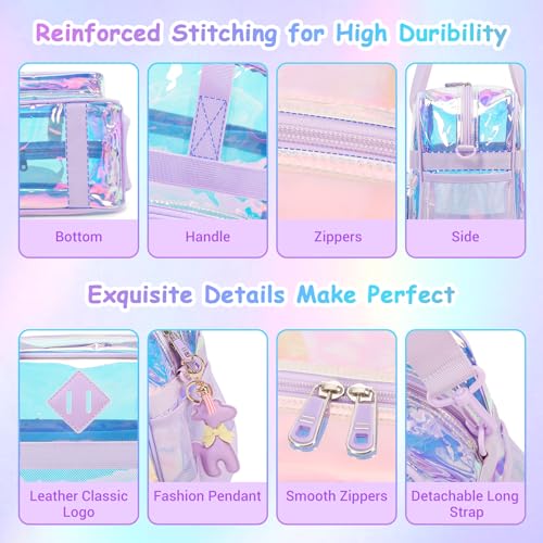 Image of PIG PIG GIRL Clear Tote Bag - 12x6x12 See Through Stadium Event Bag for Women