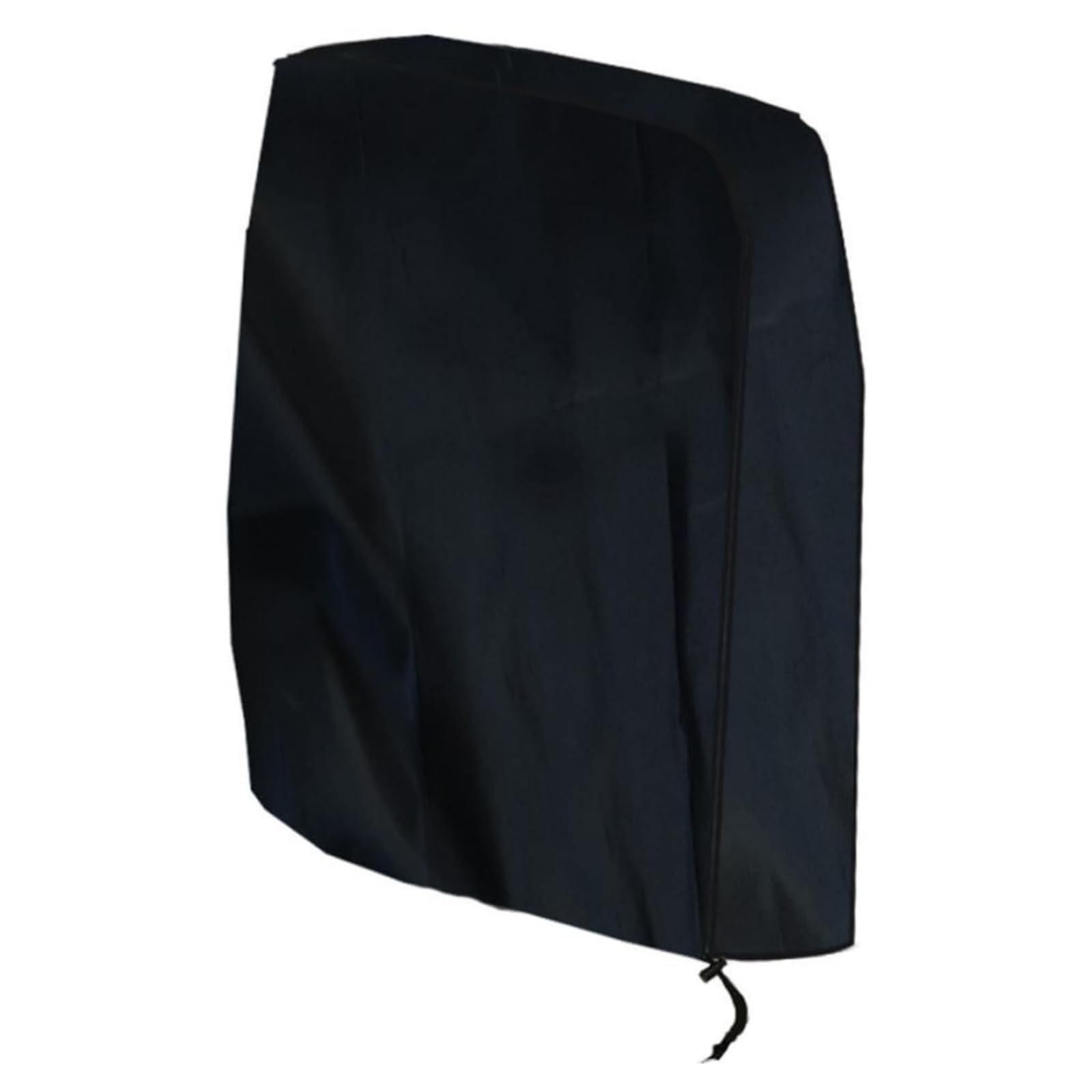Funda de silla negra que evita la decoloración solar y resiste el viento en jardines
