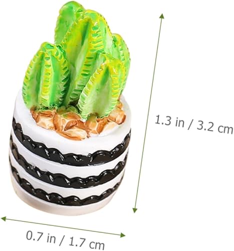 Miniatura 6 de jojofuny 4 piezas de resina de casa de muñecas de bonsái para adorno muebles de cactus suculentas en miniatura adornos únicos para escritorio en