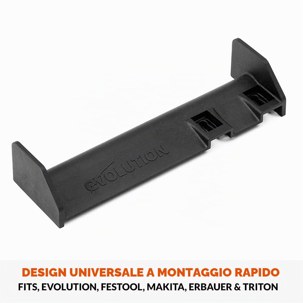 Evolution Power Tools Kit di accessori per binari, guide per sega circolare, kit di accessori: 1 x cavo e guida tubo, 1 x binario quadrato, 1 x arresto sega, 2 x strisce di taglio da 1,4 m